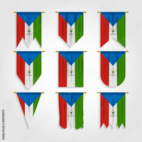 Equatorial Guinea flag in different shapes, Flag of Equatorial Guinea in various shapes