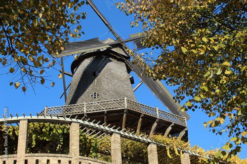 windmill on the top of a hill