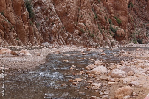 water flowing into the river