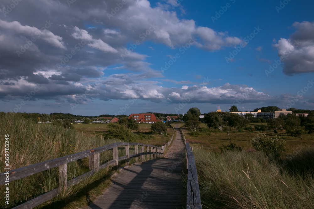 schöner Pfad zum Strand im Ferienpark Weissenhäuser Strand, Ostsee, Schleswig-Holstein