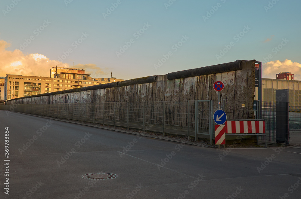 Germany. Berlin. Remains of the Berlin Wall in Berlin. February 16, 2018