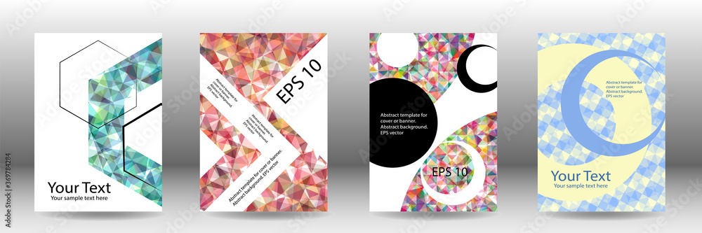 Cover design. Set of abstract backgrounds for magazine, book, screensaver, banner, vector. Abstract vector background.