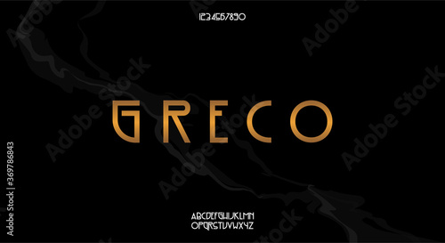 Greco, a classy vintage style typeface. Vector illustration font design