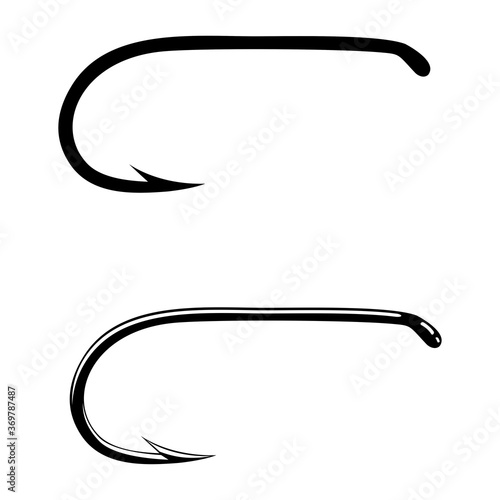 vector illustration of a silhouette of a fishing hook