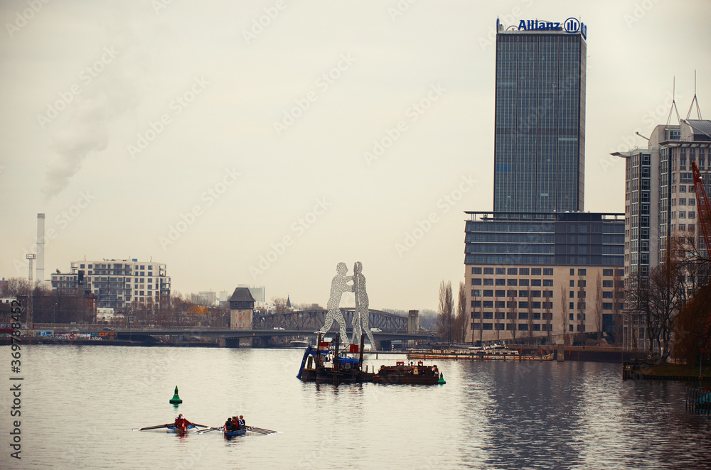 Fototapeta premium Germany. Berlin. Cityscape of Berlin. Houses and streets. February 17, 2018