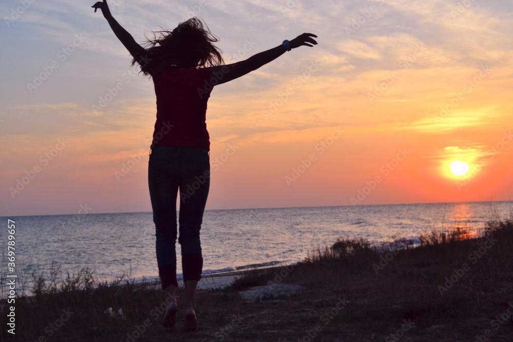 Fototapeta premium Beautiful nature. Horizon view. Plant and sea