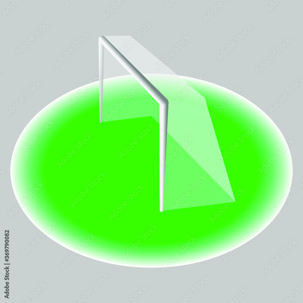 Volumetric football goal and round football field Volumetric football goal and round football field