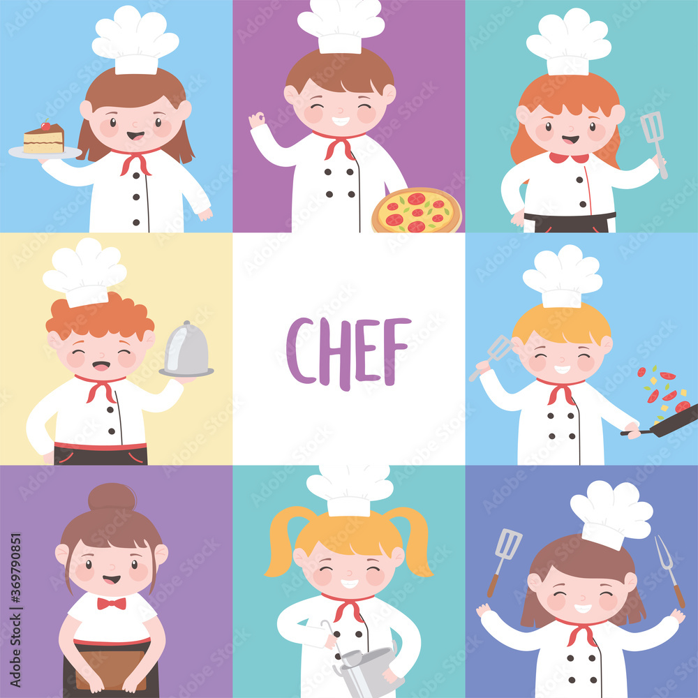 characters set of children cooks cartoon character characters set of children cooks cartoon character