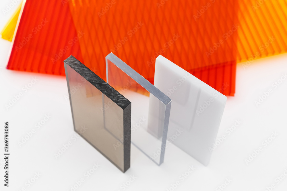 Solid Polycarbonate Sheet. Brown and transparent. Acrylic Plastic glass ...