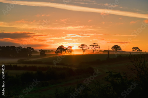 Ayrshire Fields at Perceton Irvine and a Misty Sunrise in Scotland.