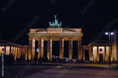 Germany. Berlin. Brandenburg Gate. Night cityscape of Berlin. February 17  2018