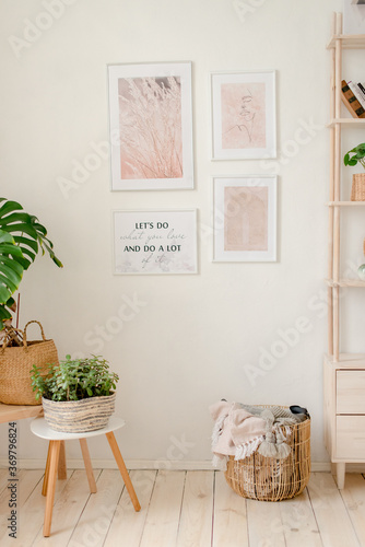 modern living room with plants