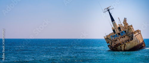 a shipwreck on the sea of paphos cyprus © Valentinos Loucaides