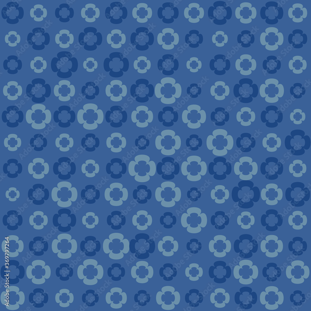 Seamless Floral Pattern with Small and Large Flowers. Design Element for Backdrops, Web Banners or Wallpaper in Blue Colors
