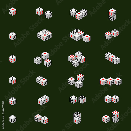 Set of dice in various ways