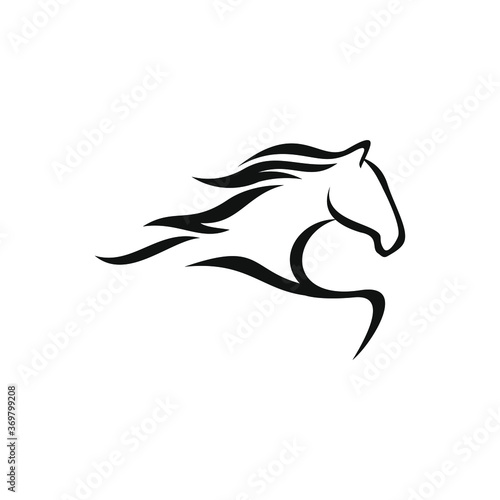 simple horse logo vector template