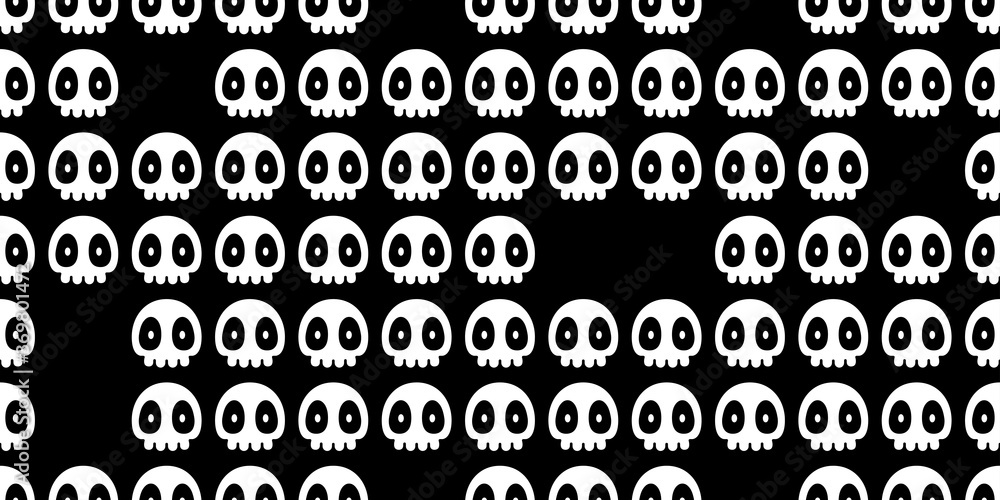 skull seamless pattern Halloween crossbones vector pirate ghost cartoon scarf isolated repeat wallpaper tile background doodle illustration symbol design