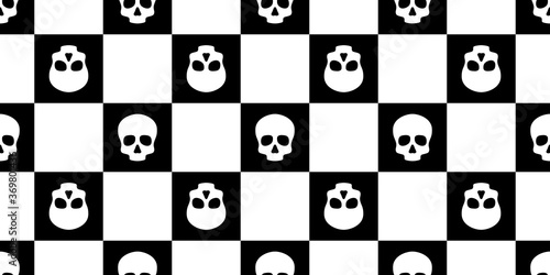 skull Halloween seamless pattern vector crossbone ghost pirate icon checked  scarf isolated repeat wallpaper tile background cartoon doodle illustration design