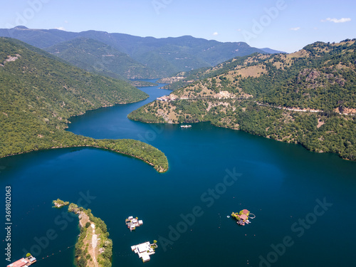 Aerial view of The Vacha Reservoir, Bulgaria