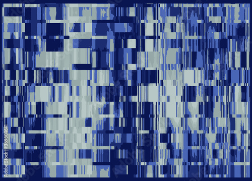 Plaid check patten in indigo, navy, beige, cream and pale beige . Modern vintage effect fabric texture print design for carpet, rug, flooring, blanket digital or weaving pattern
