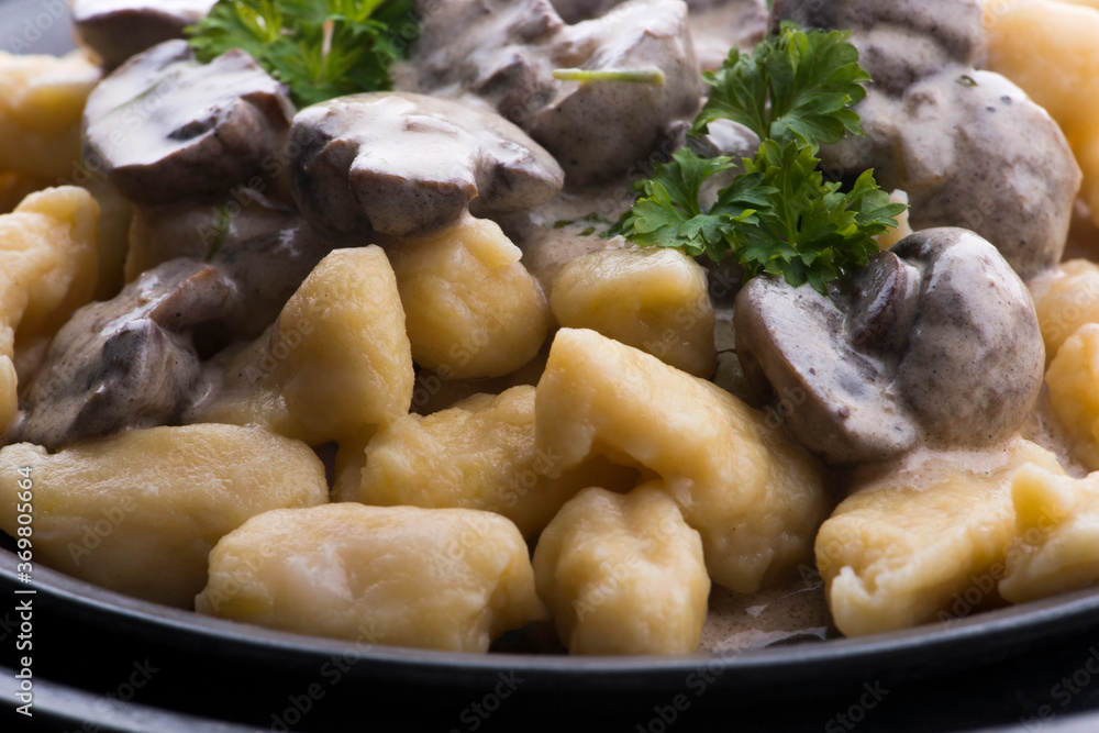 Gnocchi with a mushroom cream sauce Gnocchi with a mushroom cream sauce