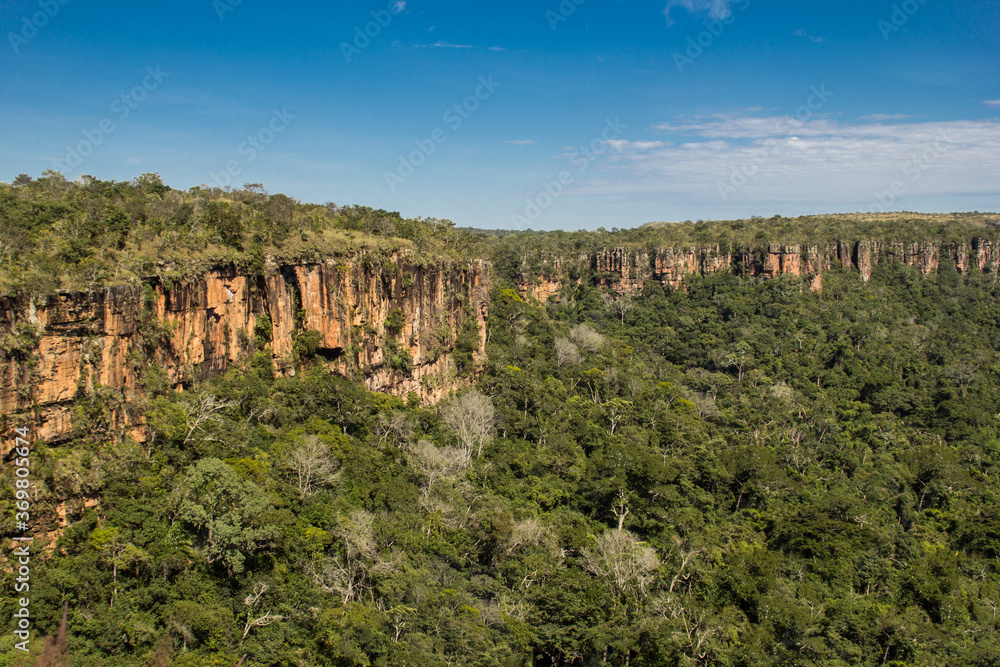 View of cliffs of Chapada dos Guimaraes - Mato Grosso - Brazil