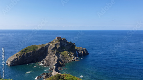 Spain, San Juan de Gaztelugatxe, view in sunny day.