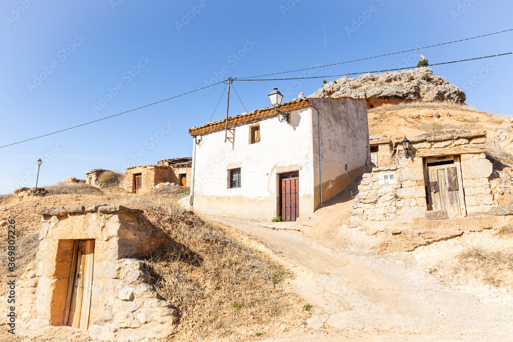 underground wine cellars (Bodegas) in Alcubilla del Marques village (Burgo de Osma), province of Soria, Castile and Leon, Spain