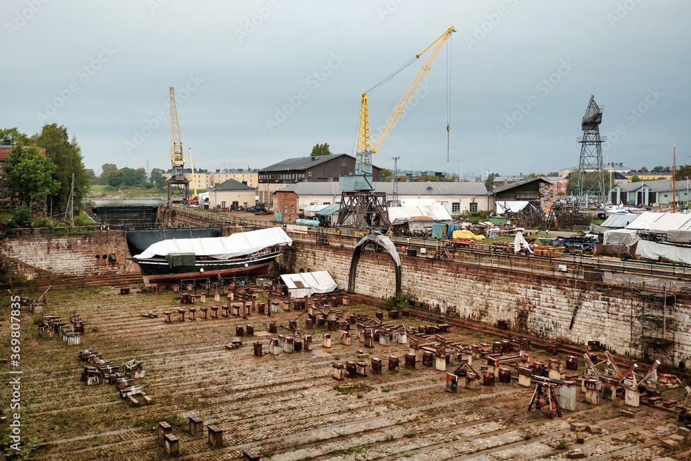 Fototapeta premium Finland. Helsinki. The territory of the fortress Sveaborg in Helsinki. September 16, 2018