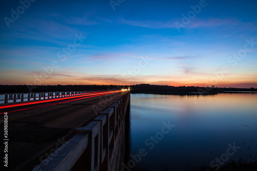 Geometric sunset at Paranapanema River - Florinea  SP  Brazil