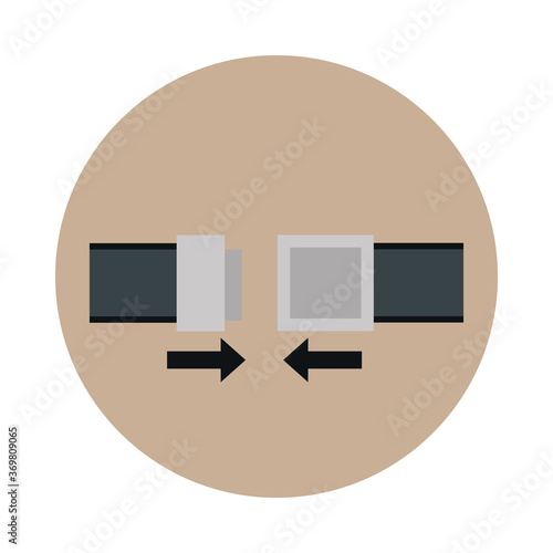 seat belt security protective transport block and flat style icon
