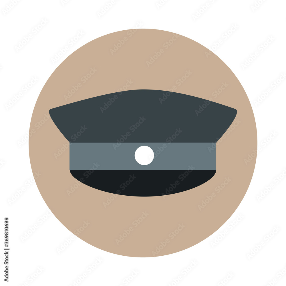 headdress civil aircraft pilots accessory uniform block and flat style icon