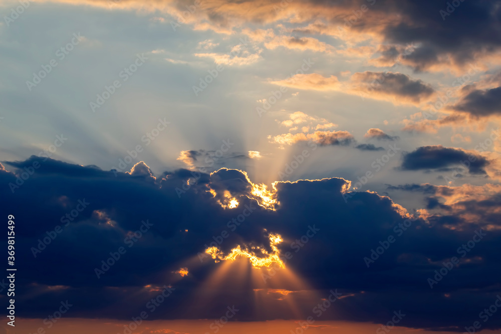 the expressive contrast of the clouds in the sky and sun. The nature and beauty of clouds