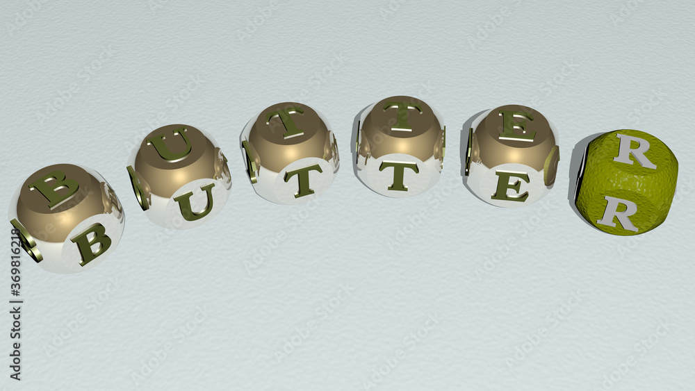 combination of butter built by cubic letters from the top perspective, excellent for the concept presentation. background and breakfast combination of butter built by cubic letters from the top perspective, excellent for the concept presentation. background and breakfast
