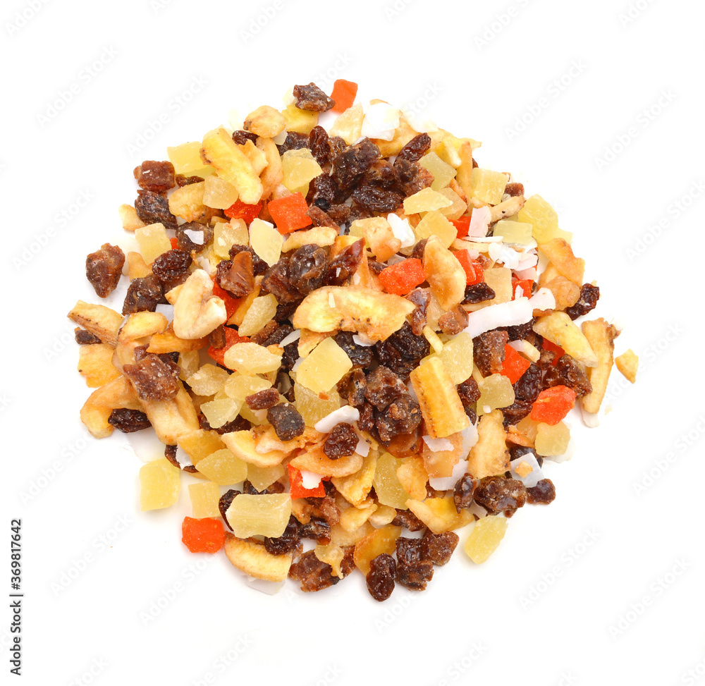 Mix nuts, dry fruits and grapes on a white background Mix nuts, dry fruits and grapes on a white background