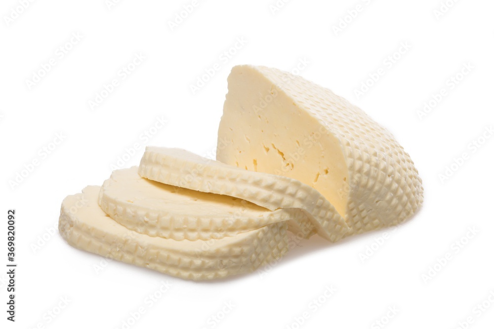 Typical Sicilian Salt ricotta, Isolated on White Typical Sicilian Salt ricotta, Isolated on White