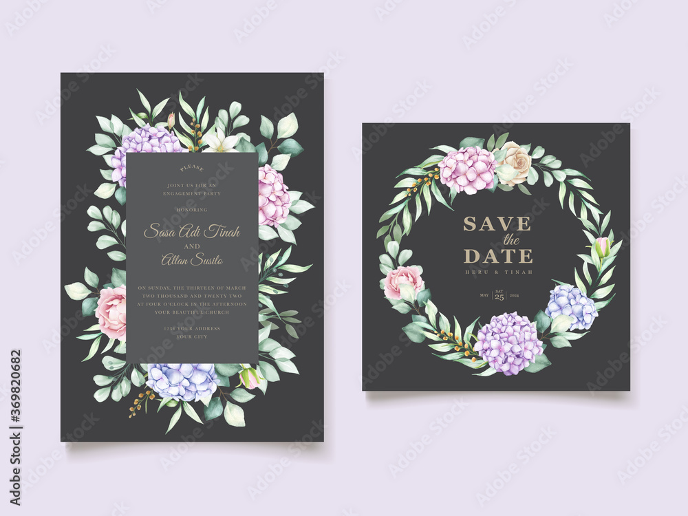 elegant hydrangea flowers card set elegant hydrangea flowers card set