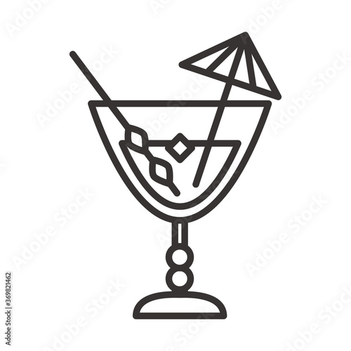 cocktail icon mixer and umbrella drink liquor refreshing alcohol line style design