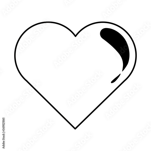 love heart romantic passion feeling linear style icon