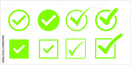 check symbol with box and circle -vector illustration 
