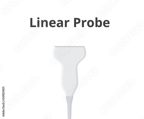 Linear ultrasound transducer isolated on white vector illustration