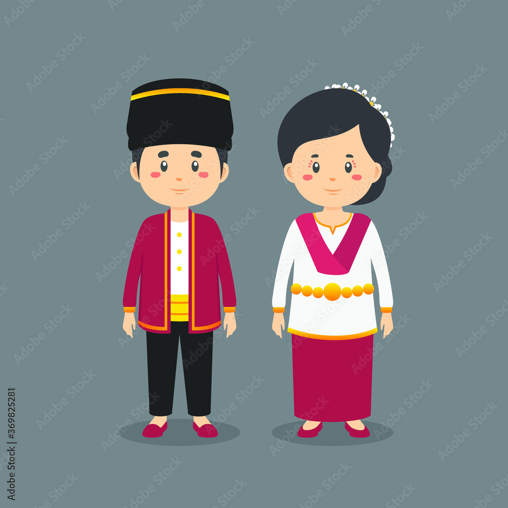 Character Wearing North Maluku Traditional Dress