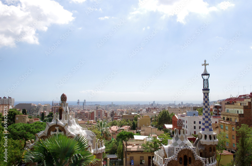 Fototapeta premium バルセロナ グエル公園からの風景