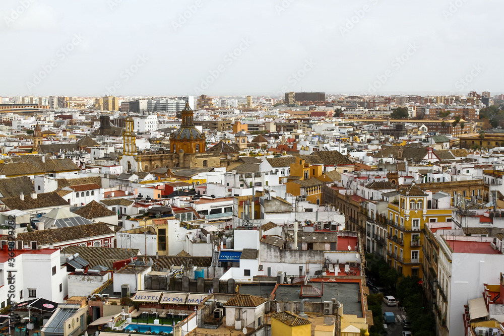Scenery and sky viewed from the observatory of the Spanish cathedral during winter Scenery and sky viewed from the observatory of the Spanish cathedral during winter