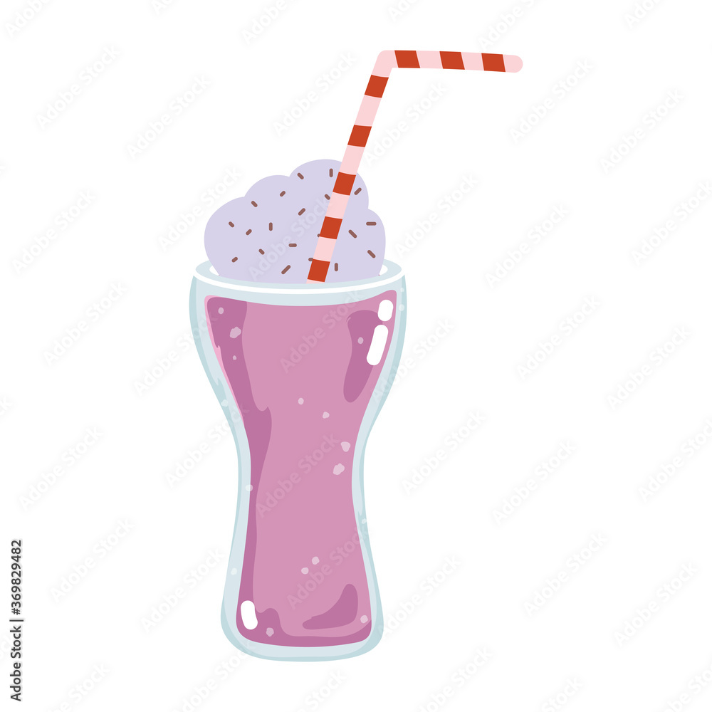 fast food milkshake with straw isolated icon white background fast food milkshake with straw isolated icon white background