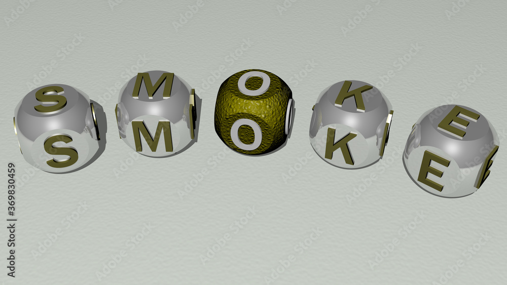 combination of SMOKE built by cubic letters from the top perspective, excellent for the concept presentation. background and abstract combination of SMOKE built by cubic letters from the top perspective, excellent for the concept presentation. background and abstract
