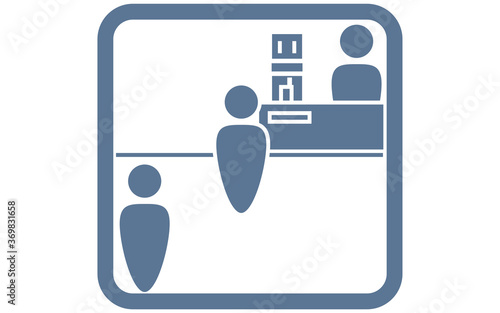 間隔を広くとって並ぶことを勧めるアイコンイラスト