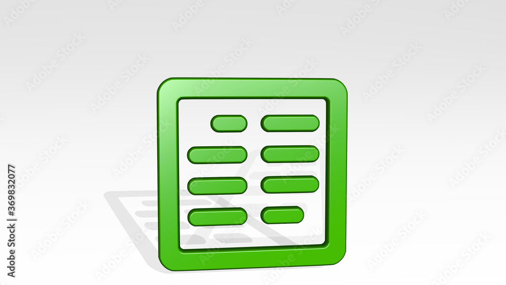 paragraph two column made by 3D illustration of a shiny metallic sculpture with the shadow on light background. icon and symbol paragraph two column made by 3D illustration of a shiny metallic sculpture with the shadow on light background. icon and symbol