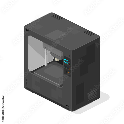 Isometric 3d Printer Icon - Vector illustration