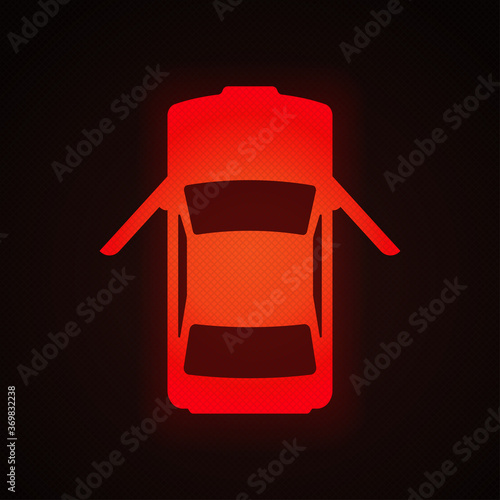 Door ajar light warning light vector illustration.